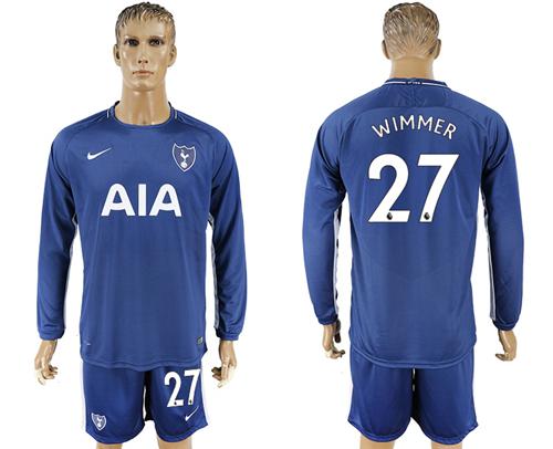 Tottenham Hotspur #27 Wimmer Away Long Sleeves Soccer Club Jersey - Click Image to Close